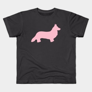 Pink Welsh Corgi Silhouette Kids T-Shirt